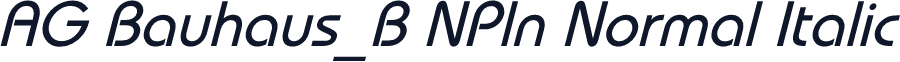 AG Bauhaus_B NPln Normal Italic