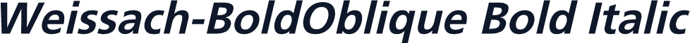 Weissach-BoldOblique Bold Italic