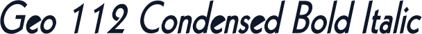 Geo 112 Condensed Bold Italic