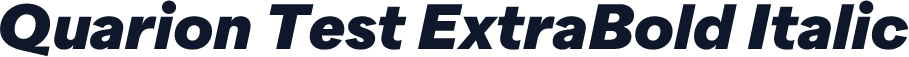 Quarion Test ExtraBold Italic