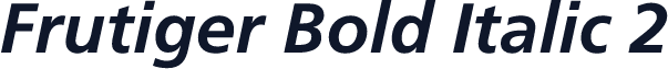 Frutiger Bold Italic 2