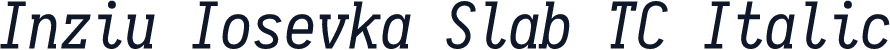 Inziu Iosevka Slab TC Italic