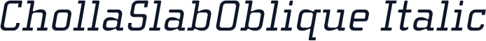 ChollaSlabOblique Italic