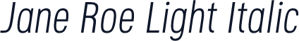Jane Roe Light Italic