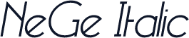 NeGe Italic