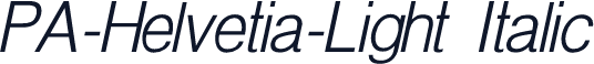 PA-Helvetia-Light Italic