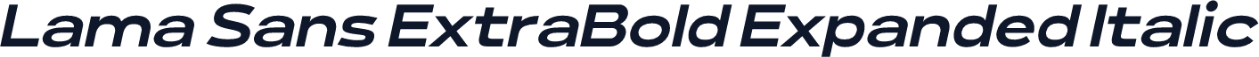 Lama Sans ExtraBold Expanded Italic