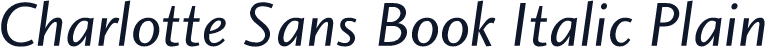 Charlotte Sans Book Italic Plain