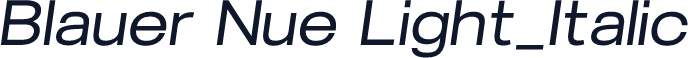 Blauer Nue Light_Italic