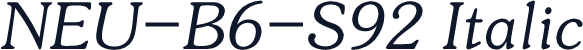 NEU-B6-S92 Italic