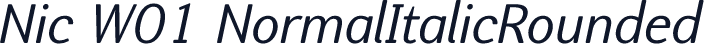 Nic W01 NormalItalicRounded