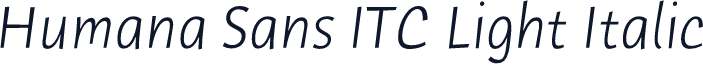 Humana Sans ITC Light Italic