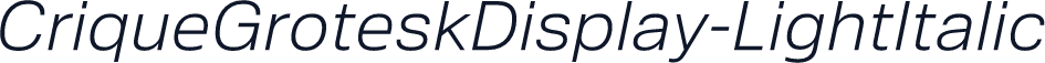 CriqueGroteskDisplay-LightItalic