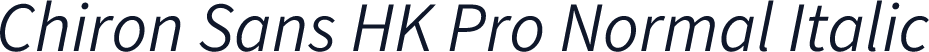 Chiron Sans HK Pro Normal Italic