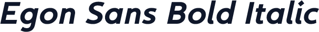 Egon Sans Bold Italic