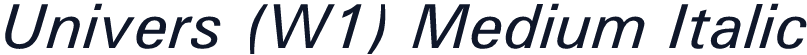 Univers (W1) Medium Italic