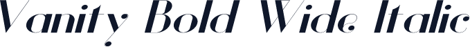 Vanity Bold Wide Italic