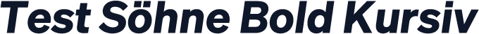 Test Söhne Bold Kursiv