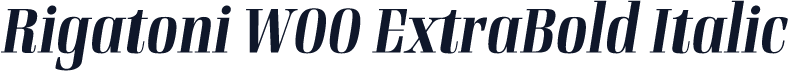 Rigatoni W00 ExtraBold Italic
