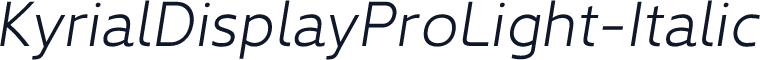 KyrialDisplayProLight-Italic