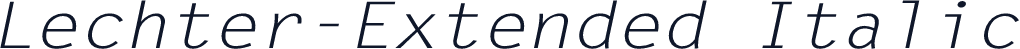 Lechter-Extended Italic