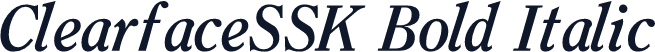 ClearfaceSSK Bold Italic