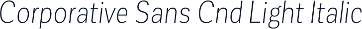Corporative Sans Cnd Light Italic