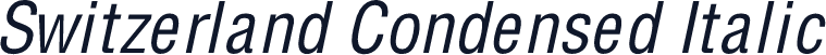 Switzerland Condensed Italic