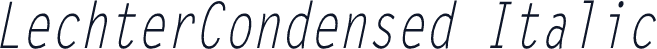 LechterCondensed Italic