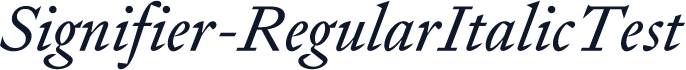 Signifier-RegularItalicTest