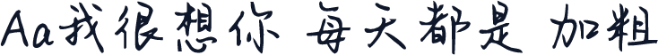 Aa我很想你 每天都是 加粗