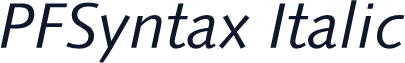 PFSyntax Italic