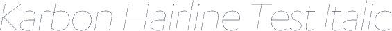 Karbon Hairline Test Italic
