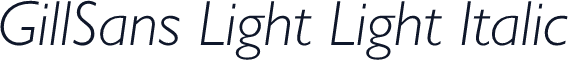 GillSans Light Light Italic