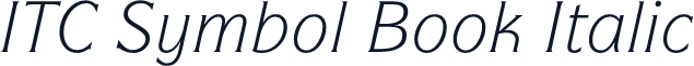 ITC Symbol Book Italic