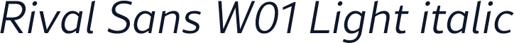 Rival Sans W01 Light italic