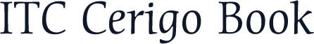 ITC Cerigo Book