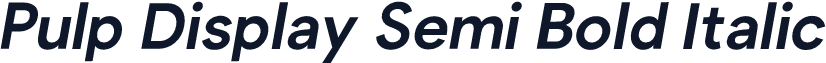 Pulp Display Semi Bold Italic