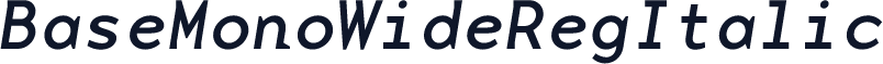 BaseMonoWideRegItalic