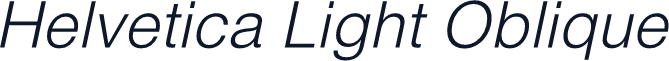Helvetica Light Oblique