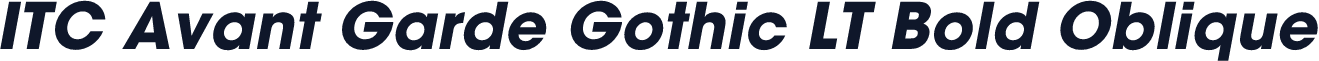 ITC Avant Garde Gothic LT Bold Oblique