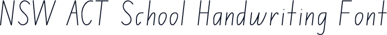 NSW ACT School Handwriting Font