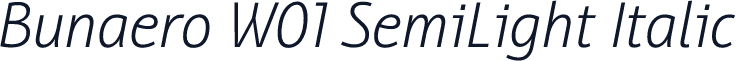 Bunaero W01 SemiLight Italic