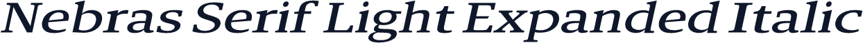 Nebras Serif Light Expanded Italic