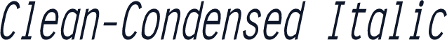 Clean-Condensed Italic