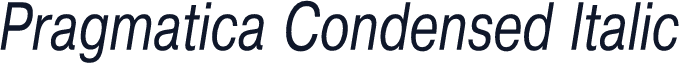 Pragmatica Condensed Italic