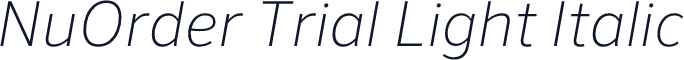NuOrder Trial Light Italic