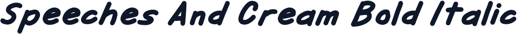 Speeches And Cream Bold Italic