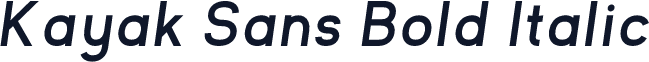 Kayak Sans Bold Italic