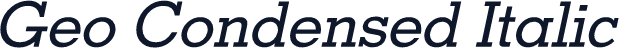 Geo Condensed Italic
